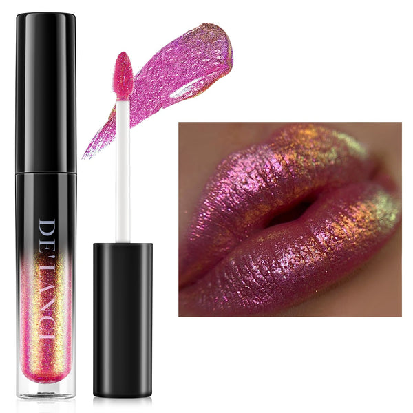 Chameleon Glitter Lip Gloss - 08 Dazzling Pink-DE'LANCI