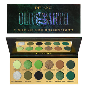DE‘LANCI Olive Earth 12 Colors Multichrome Green Makeup Palette-DE'LANCI