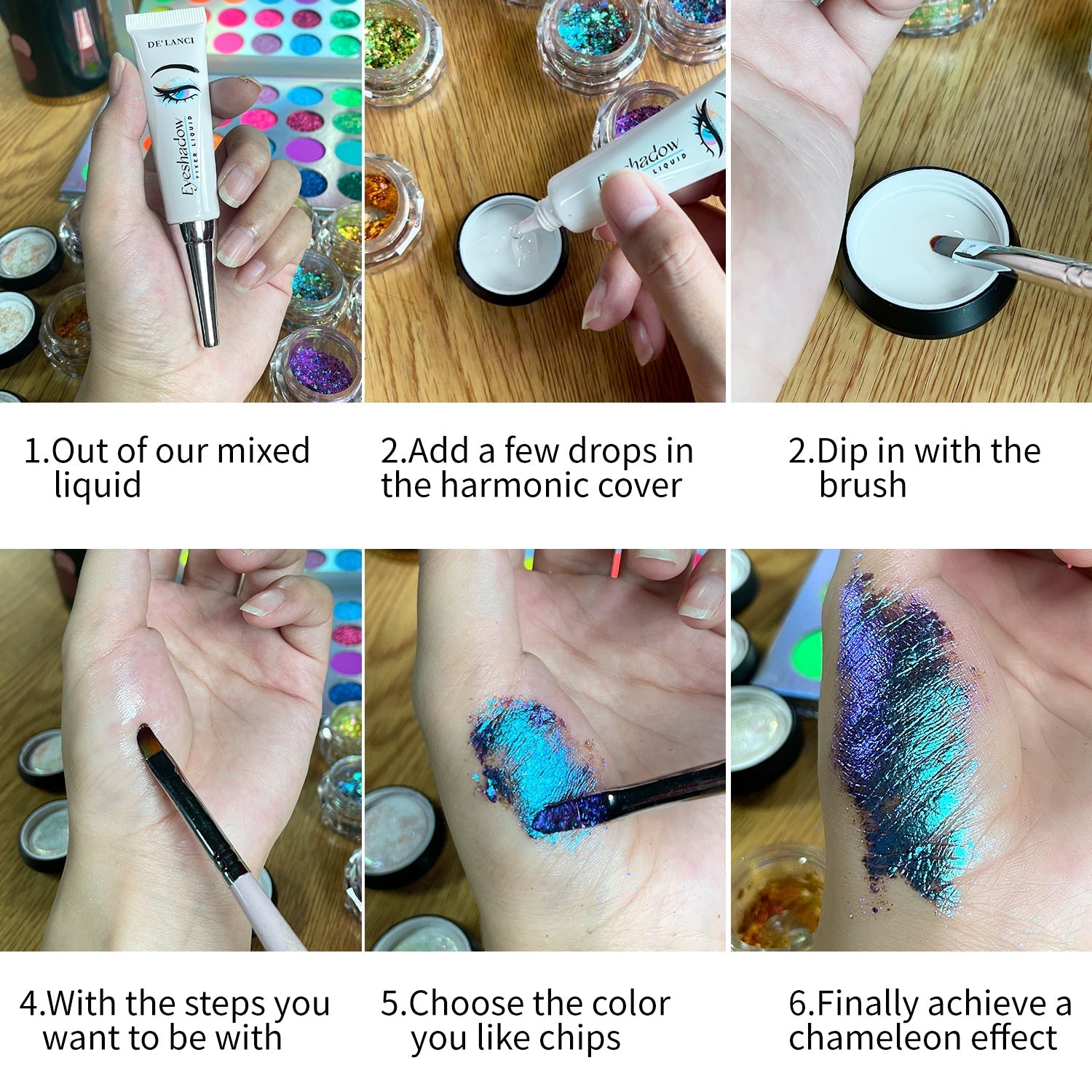 6 Colors Cosmetics Chameleon Flakes Eye Shadow For Choice