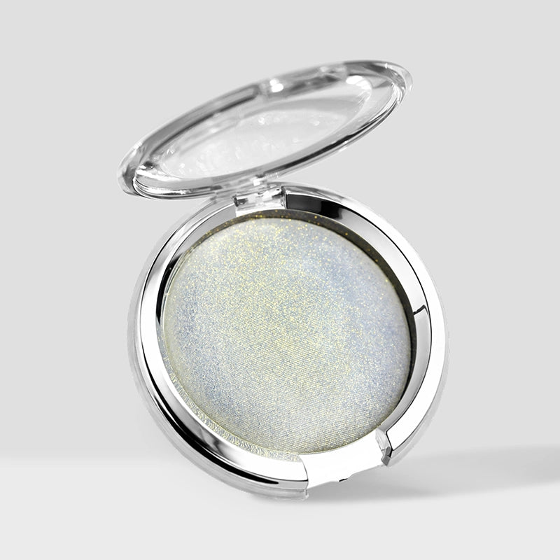 Aurora Frost Golden-Blue Duochrome Highlighter – Cream Powder Hybrid (G02)