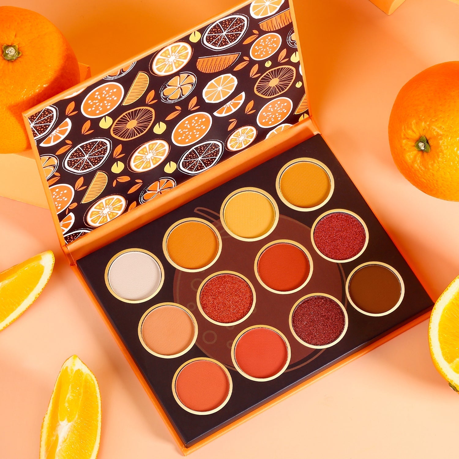 DE'LANCI 12 Colors Sweet Orange Eyeshadow Palette-DE'LANCI