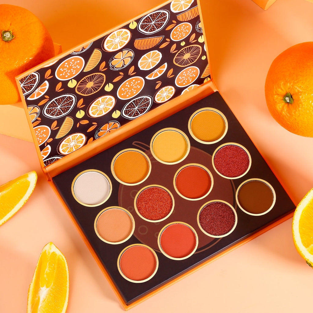DE'LANCI 12 Colors Sweet Orange Eyeshadow Palette-DE'LANCI