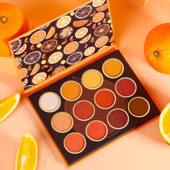 DE'LANCI 12 Colors Sweet Orange Eyeshadow Palette-DE'LANCI