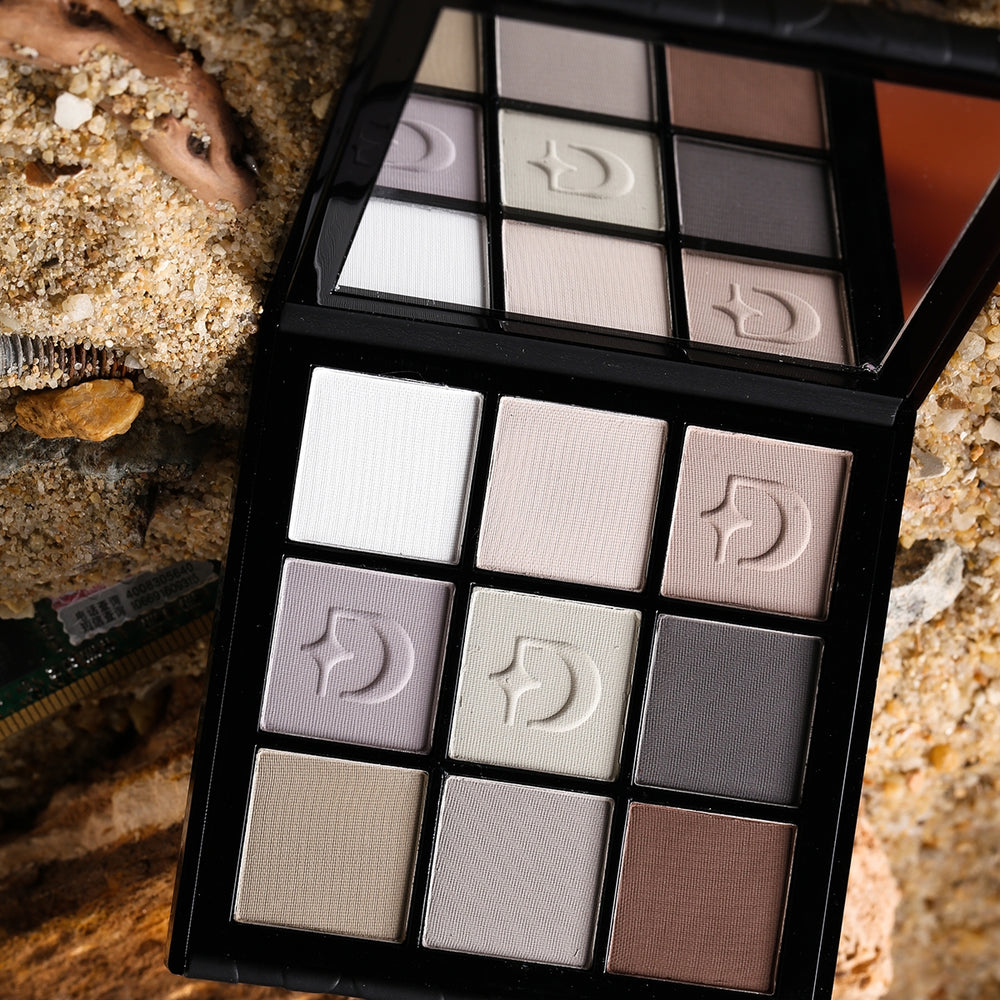 DE'LANCI Doomsday Wasteland Matte Grey Brown Eyeshadow Palette – 9 Neutral Shades