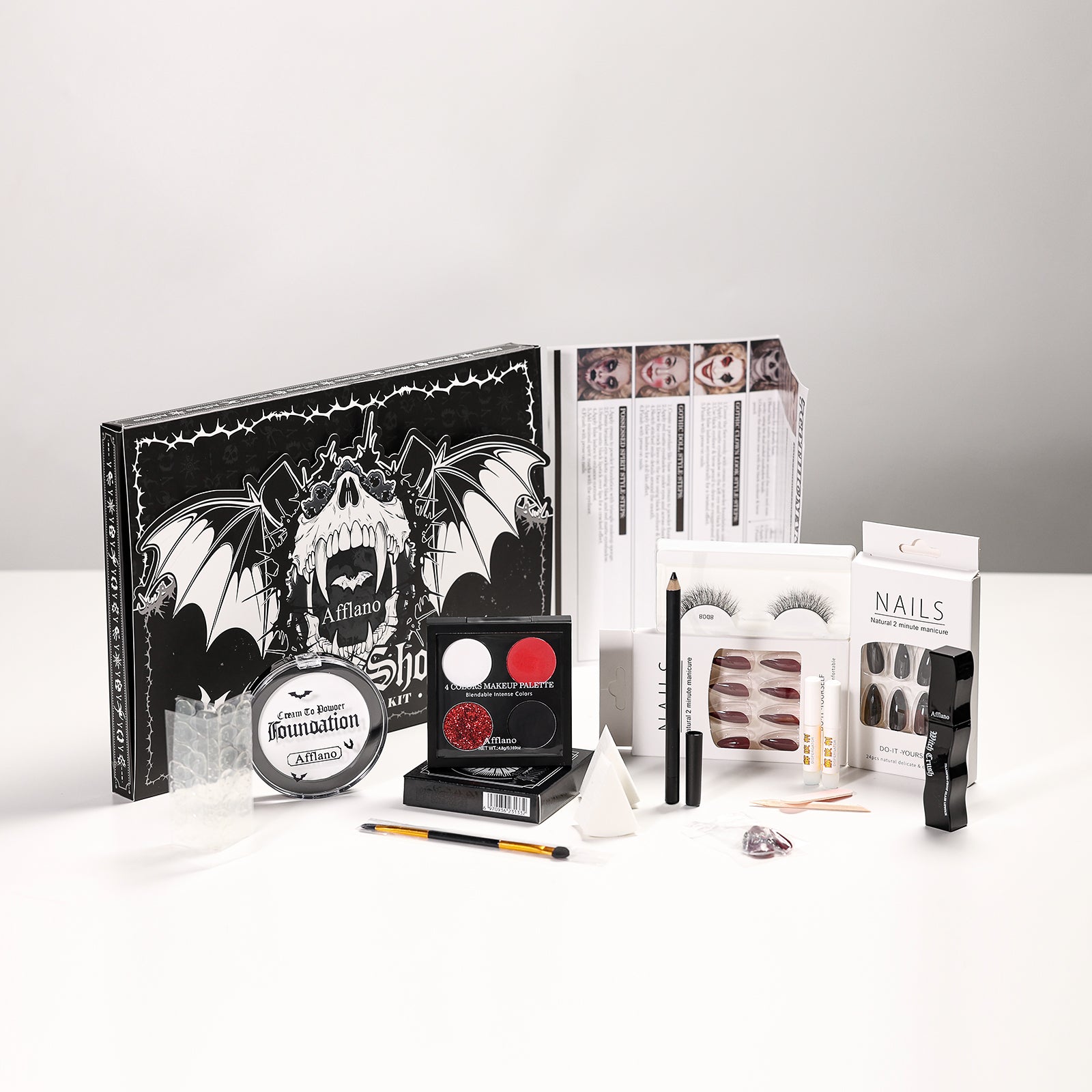 AFFLANO Gothic Show – 26 in 1 Halloween Makeup Gift Kit