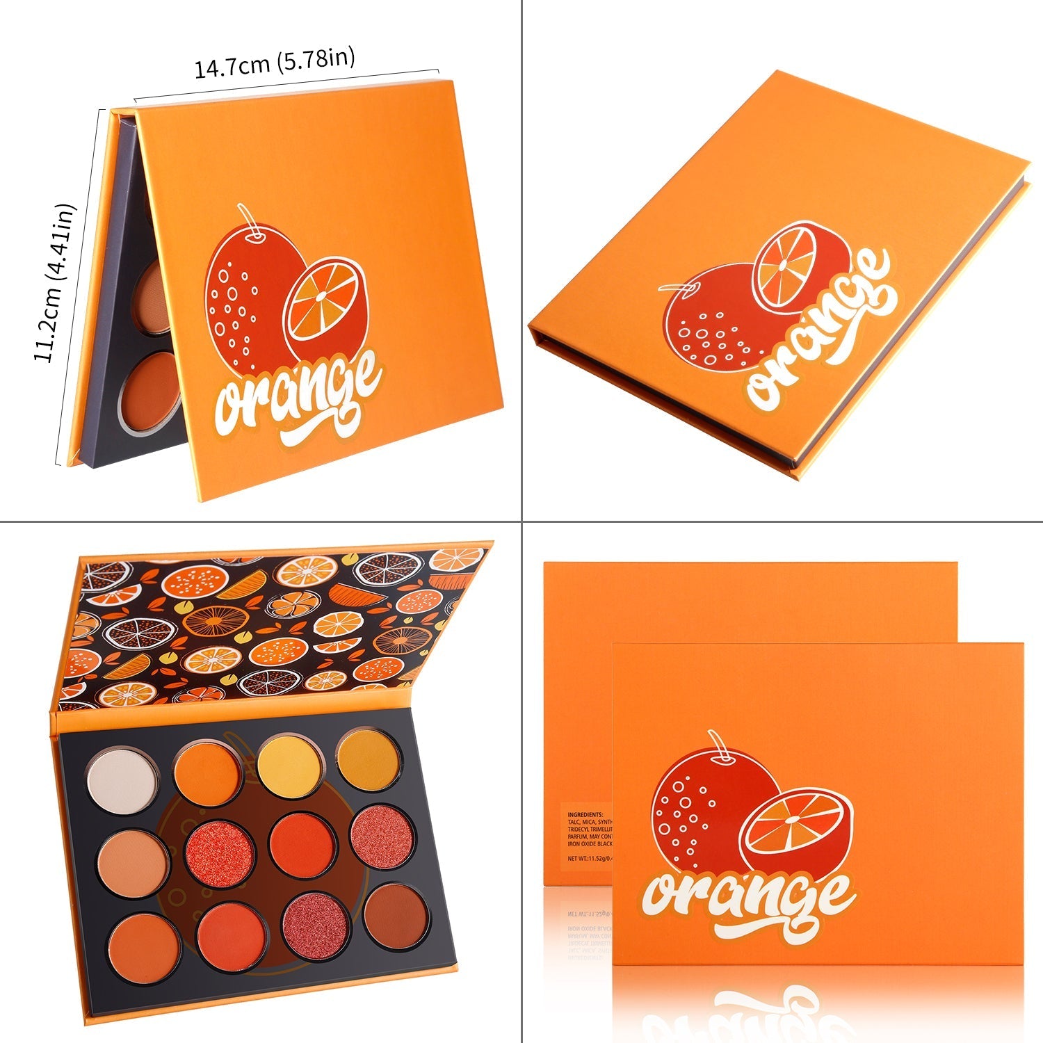 DE'LANCI 12 Colors Sweet Orange Eyeshadow Palette-DE'LANCI