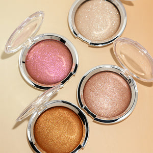DELANCI 10-Color Highlighter Palette – Creamy Balm, Multi-Dimensional Vegan Shimmer