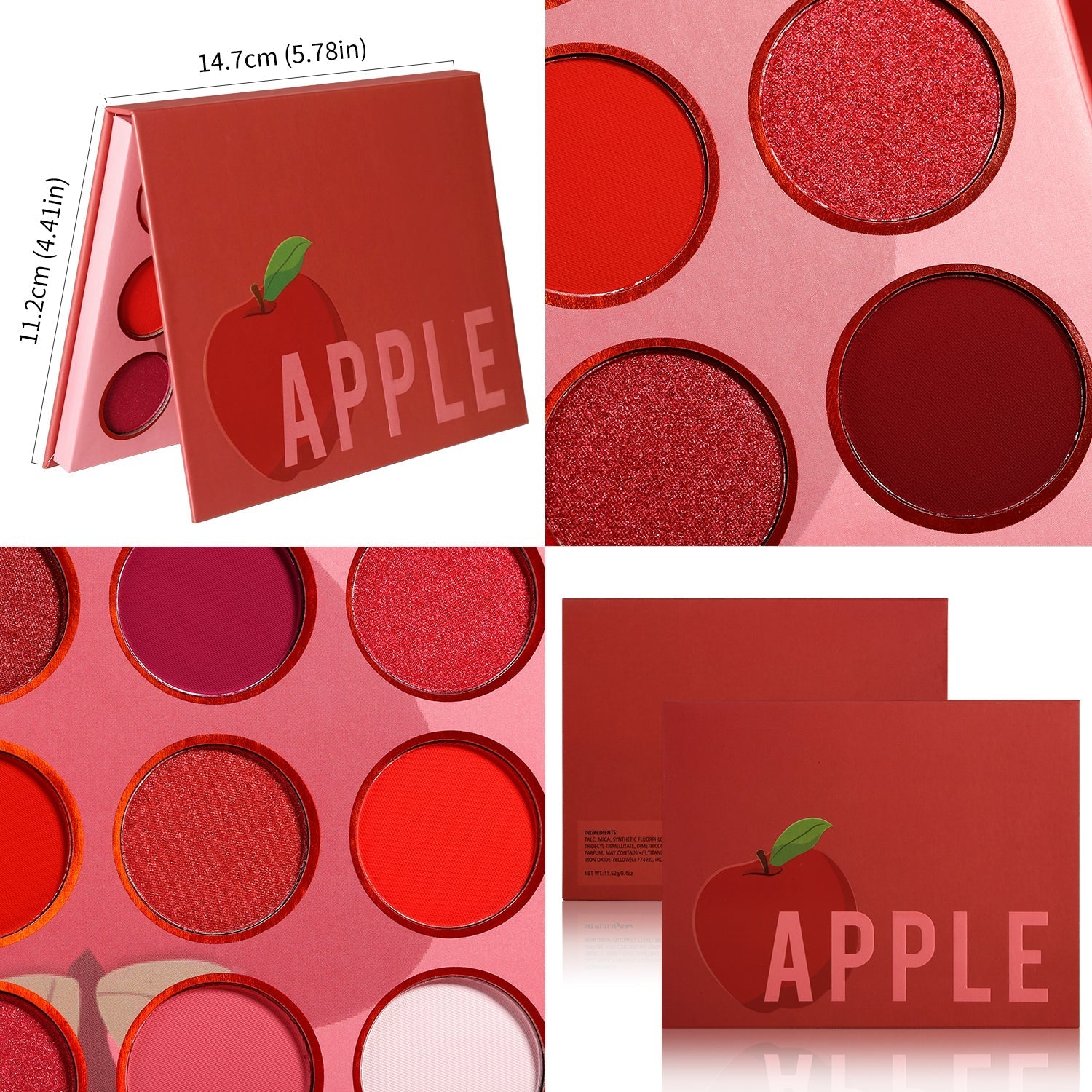 DE'LANCI 12 Red Apple Eye Shadow Palette-DE'LANCI