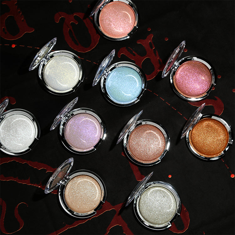 DE’LANCI 10-Color Highlighter Palette – Creamy Balm, Multi-Dimensional Vegan Shimmer