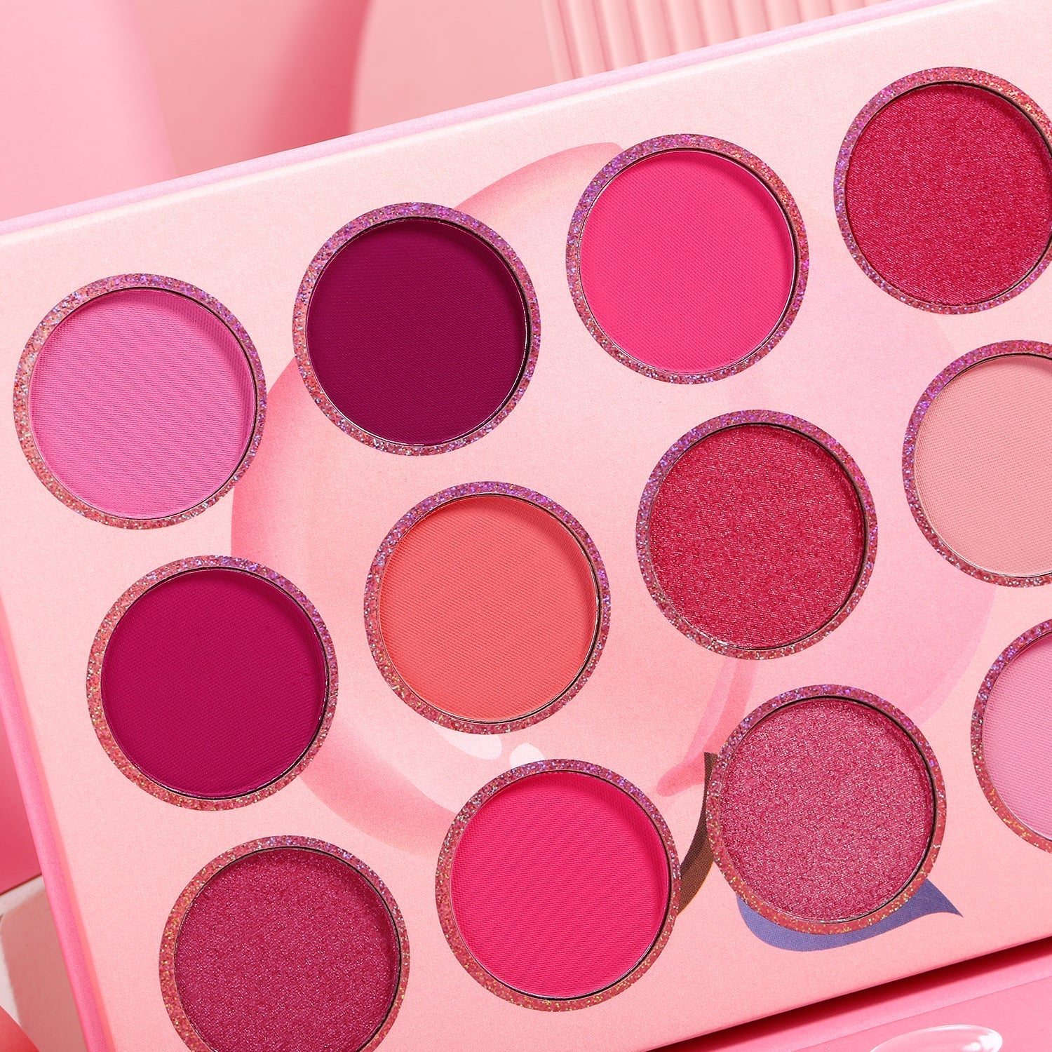 DE'LANCI 12 Colors Pink Peach Eyeshadow Palette-DE'LANCI