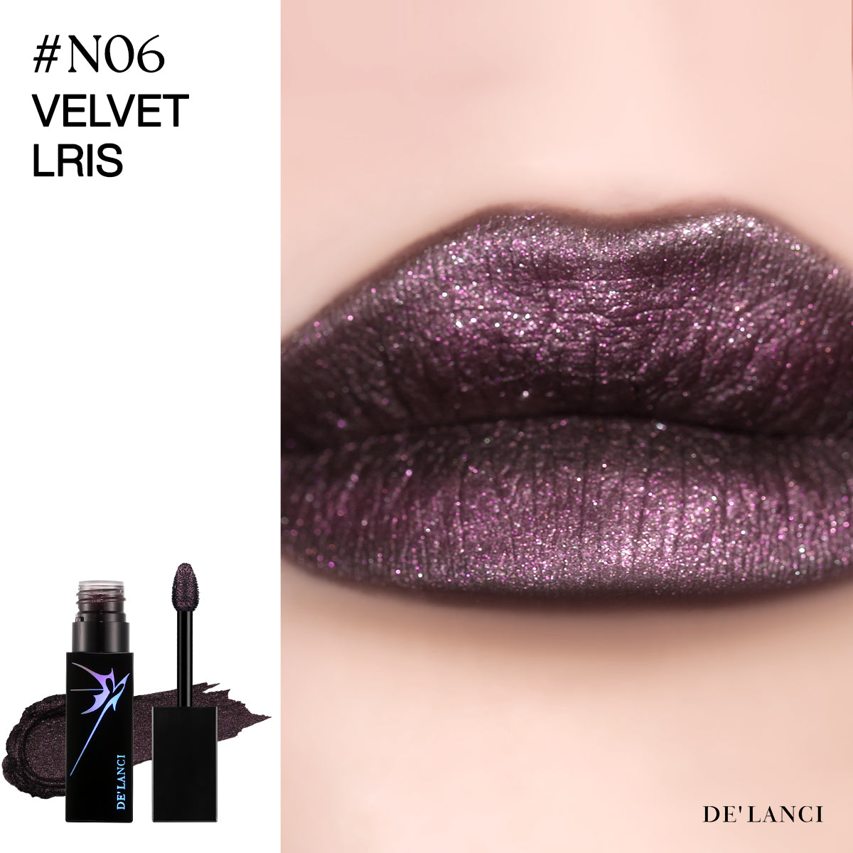 DE'LANCI Shimmer Velvet Lip Gloss – Vegan Gothic Cosplay