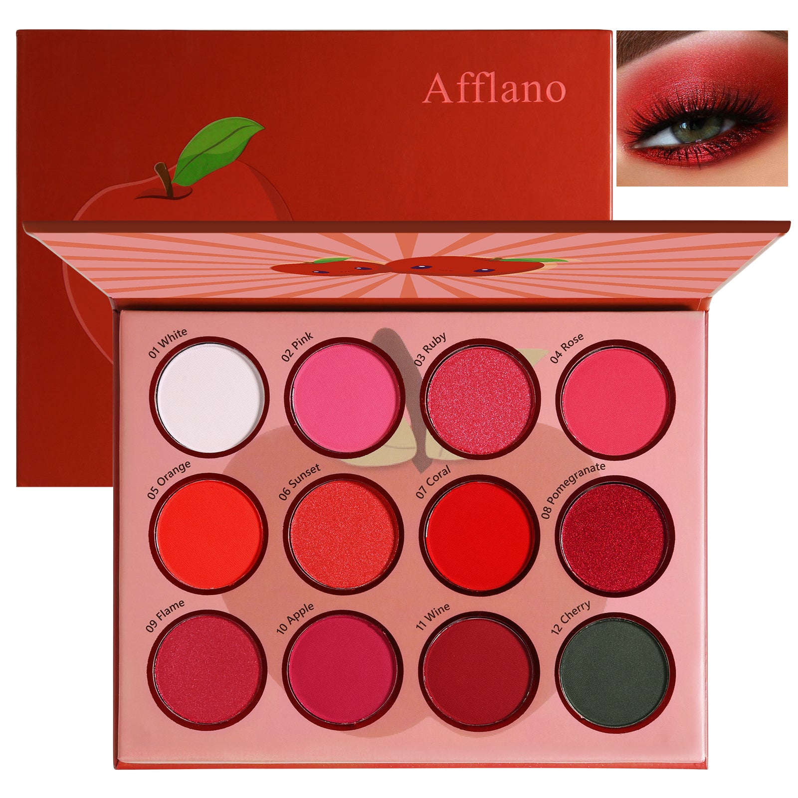 DE'LANCI 12 Red Apple Eye Shadow Palette