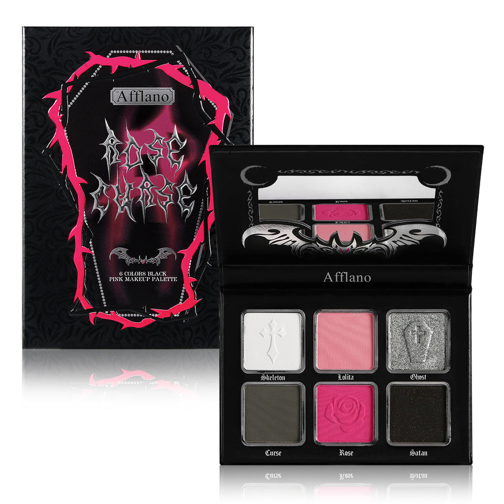 Afflano Rose Curse 6 Colors Black Pink Makeup Palette
