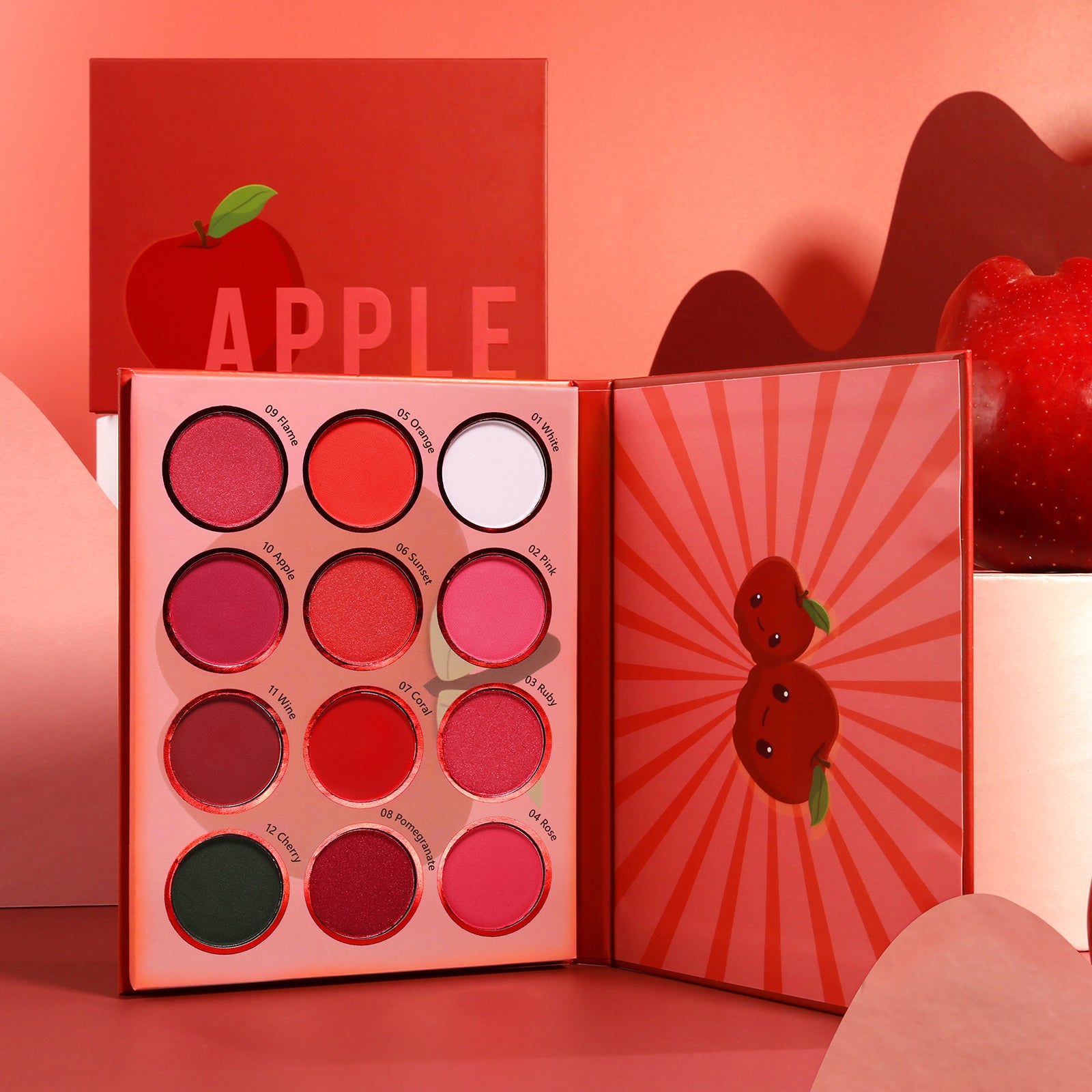 DE'LANCI 12 Red Apple Eye Shadow Palette
