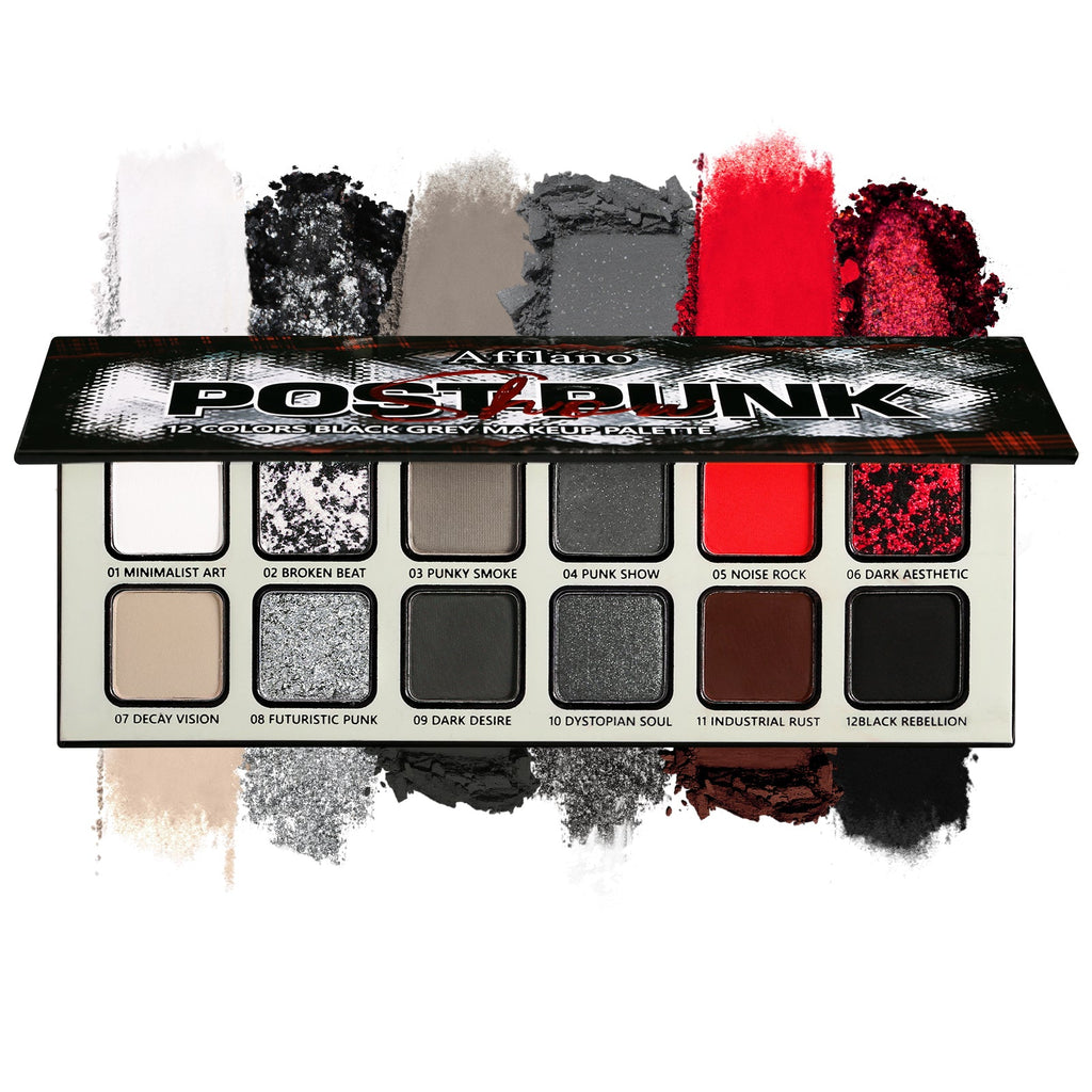 AFFLANO Post-Punk Show 12 Colors Black Eyeshadow Palette