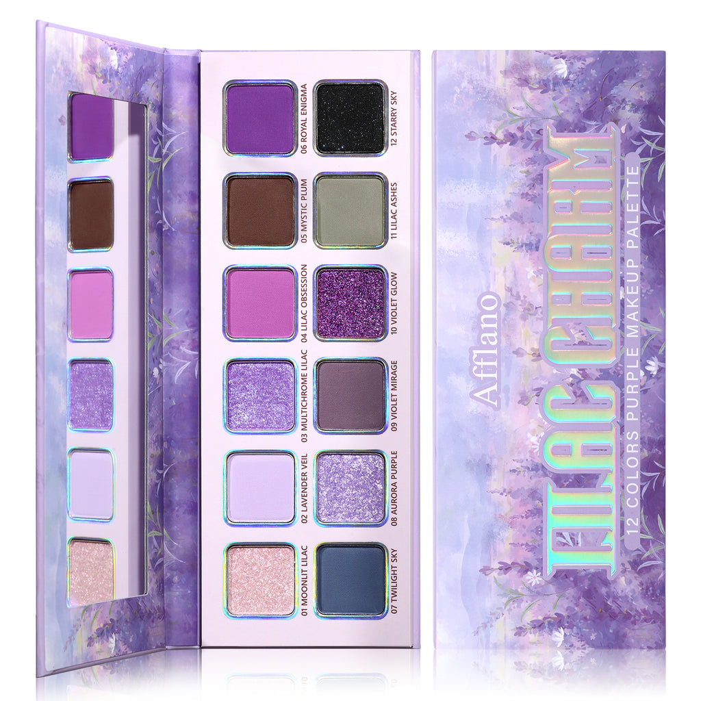 Afflano Lilac Charm 12-Color Purple Eyeshadow Palette