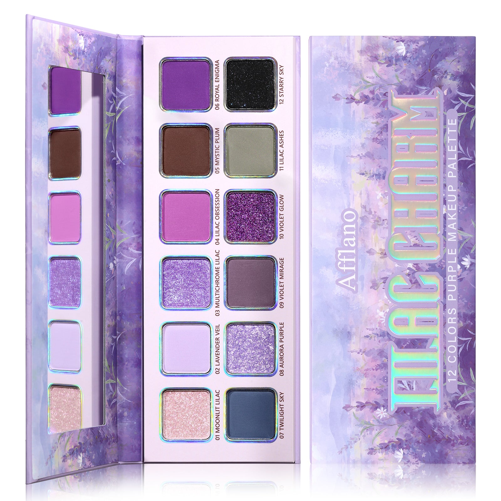 Afflano Lilac Charm 12-Color Purple Eyeshadow Palette