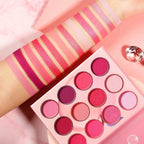 DE'LANCI 12 Colors Pink Peach Eyeshadow Palette-DE'LANCI