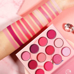 DE'LANCI 12 Colors Pink Peach Eyeshadow Palette-DE'LANCI