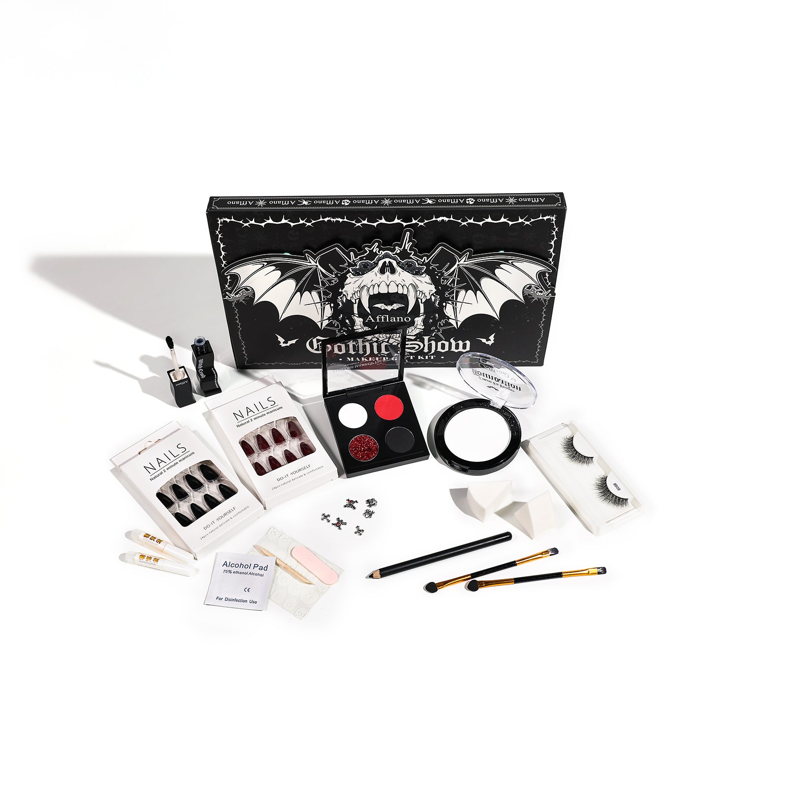 AFFLANO Gothic Show – 26 in 1 Halloween Makeup Gift Kit
