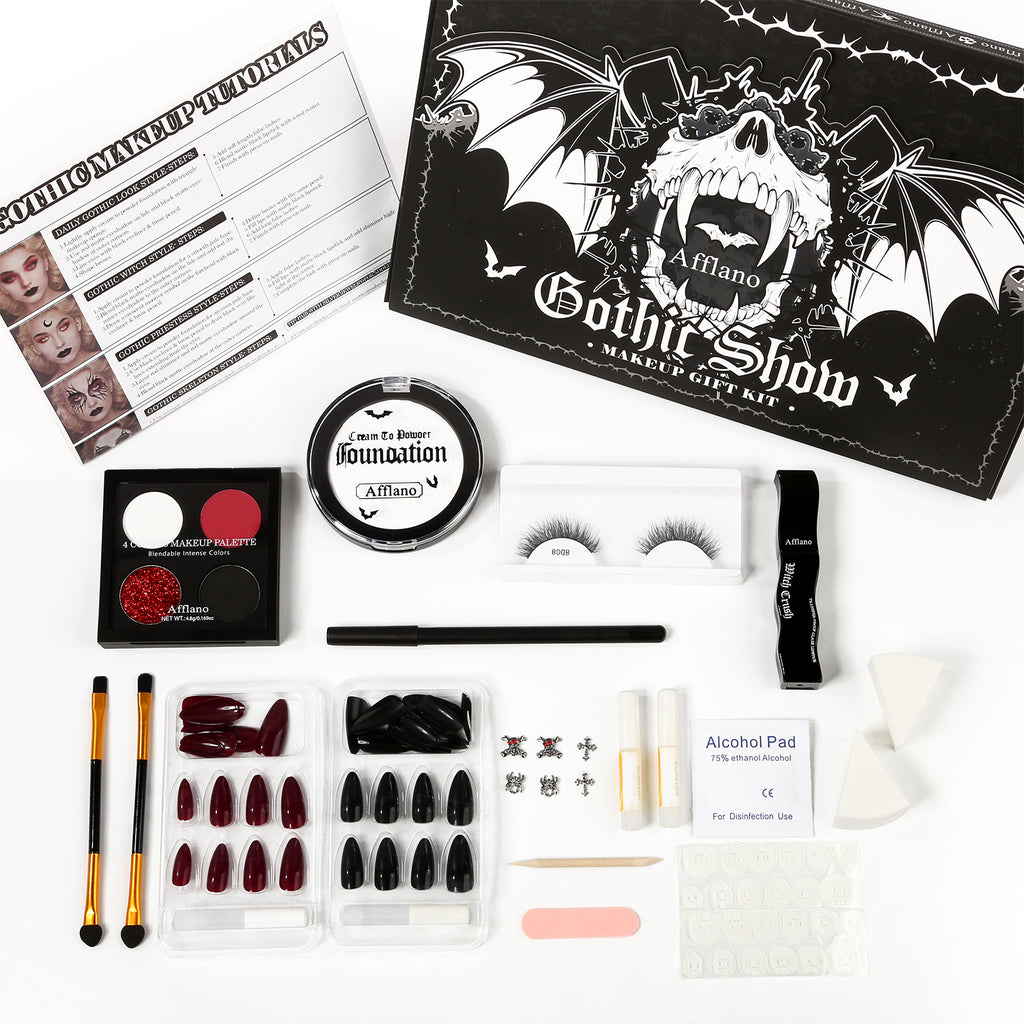AFFLANO Gothic Show – 26 in 1 Halloween Makeup Gift Kit