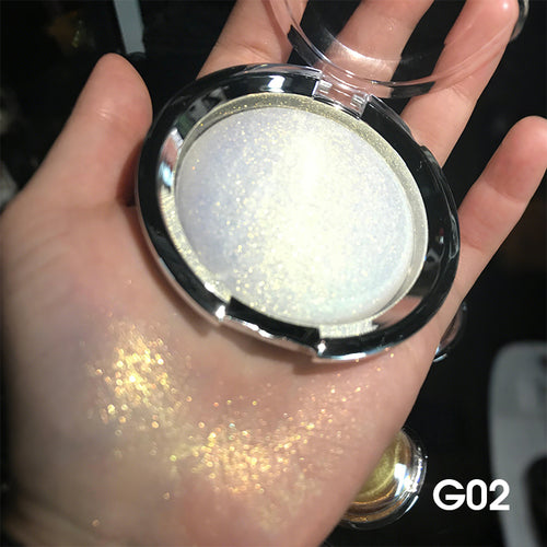 Aurora Frost Golden-Blue Duochrome Highlighter – Cream Powder Hybrid (G02)