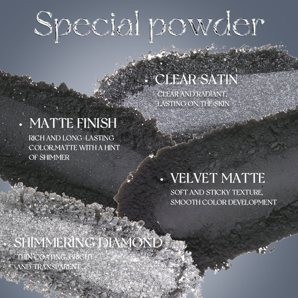 DELANCI Dark Night Galaxy 9-Color Smokey Eyeshadow Palette – Matte & Metallic Black Grey Shades
