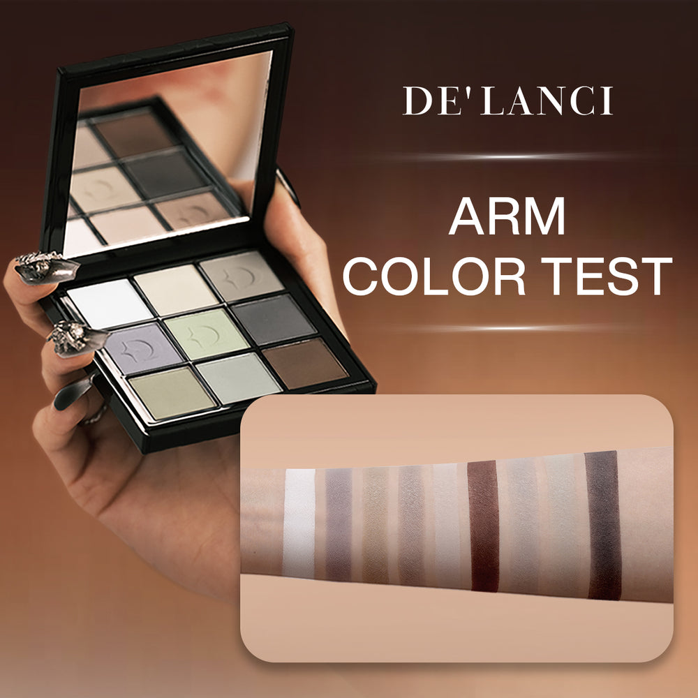 DE'LANCI Doomsday Wasteland Matte Grey Brown Eyeshadow Palette – 9 Neutral Shades