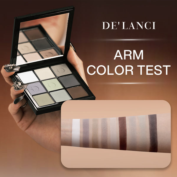 DELANCI Doomsday Wasteland Matte Grey Brown Eyeshadow Palette – 9 Neutral Shades