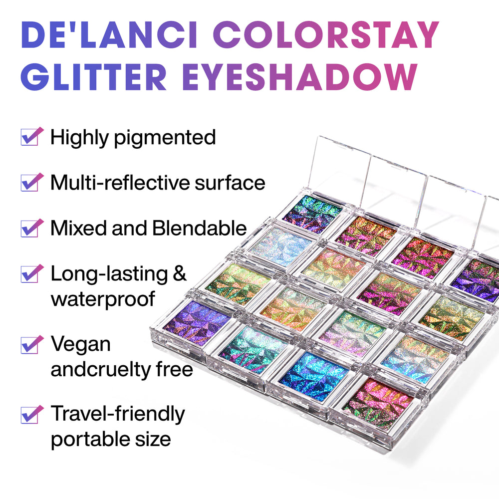 Diamond Prism Multichrome Chameleon Eyeshadow – 3D Embossed, Color-Shifting, 3.2g