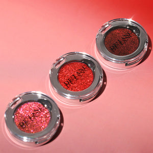 DELANCI Sparkle Red Glitter Eyeshadow Singles | Buildable High-Shine Shades