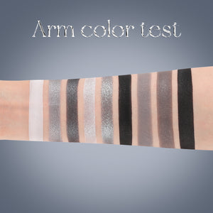 DELANCI Dark Night Galaxy 9-Color Smokey Eyeshadow Palette – Matte & Metallic Black Grey Shades