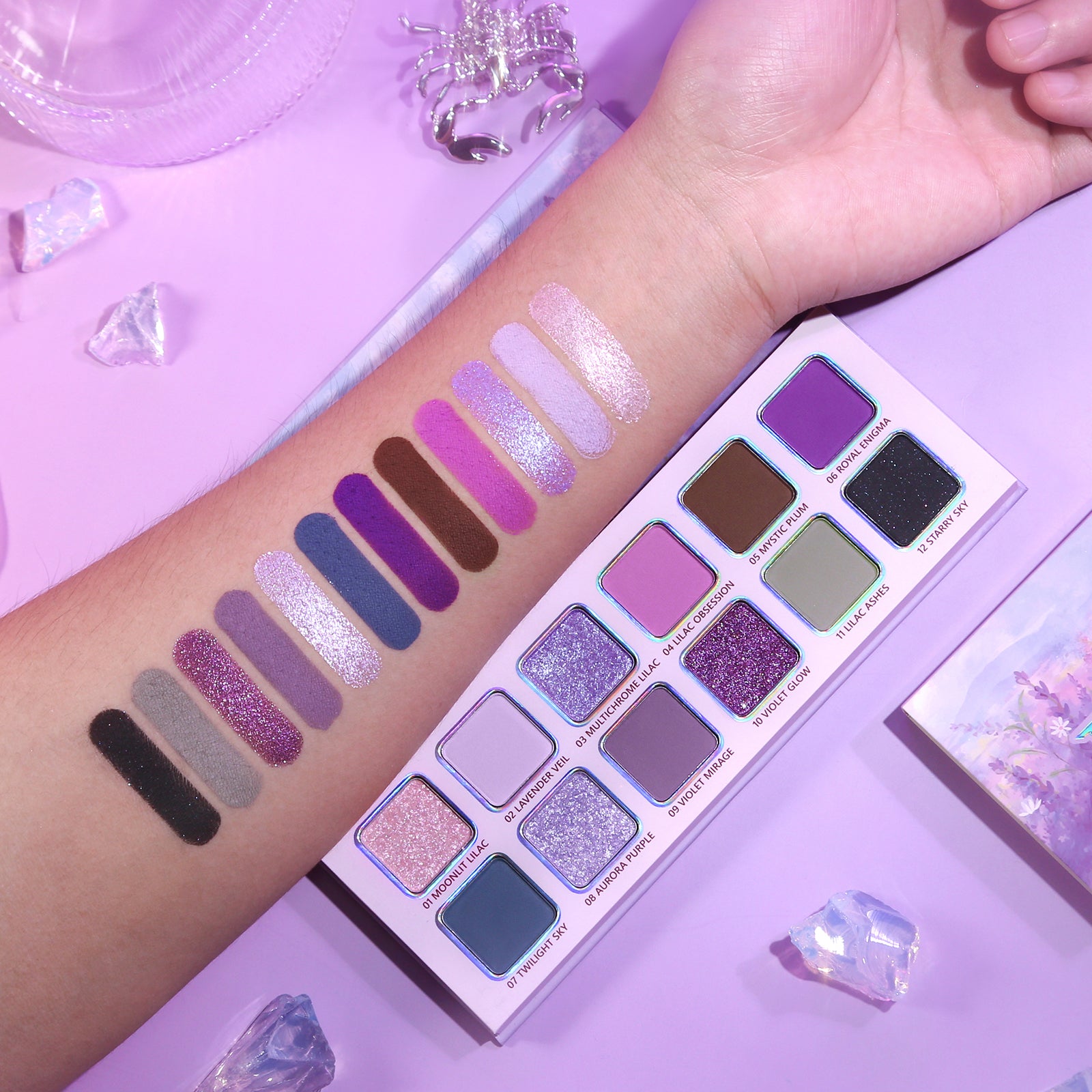 Afflano Lilac Charm 12-Color Purple Eyeshadow Palette