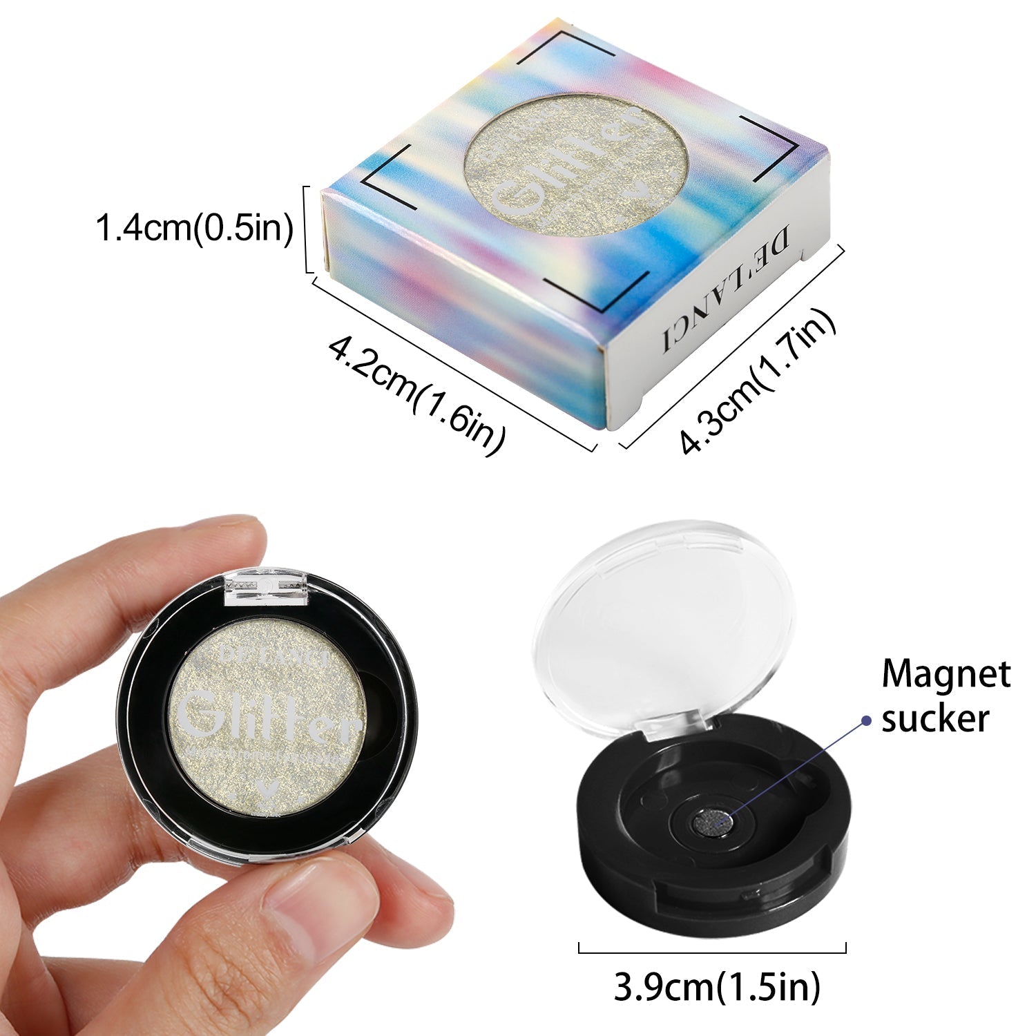DE'LANCI Rainbow Multichrome Chameleon Eyeshadow  #2A Pearl Yellow-DE'LANCI