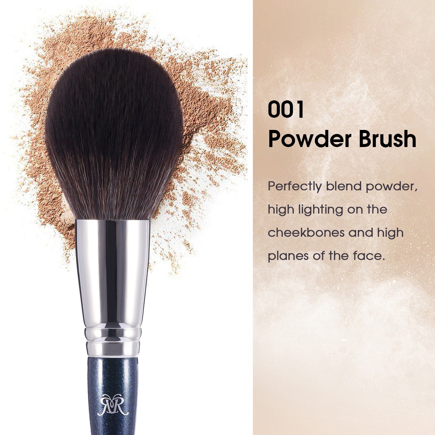 DE'LANCI Premium Soft Powder Brush for Flawless Makeup Application
