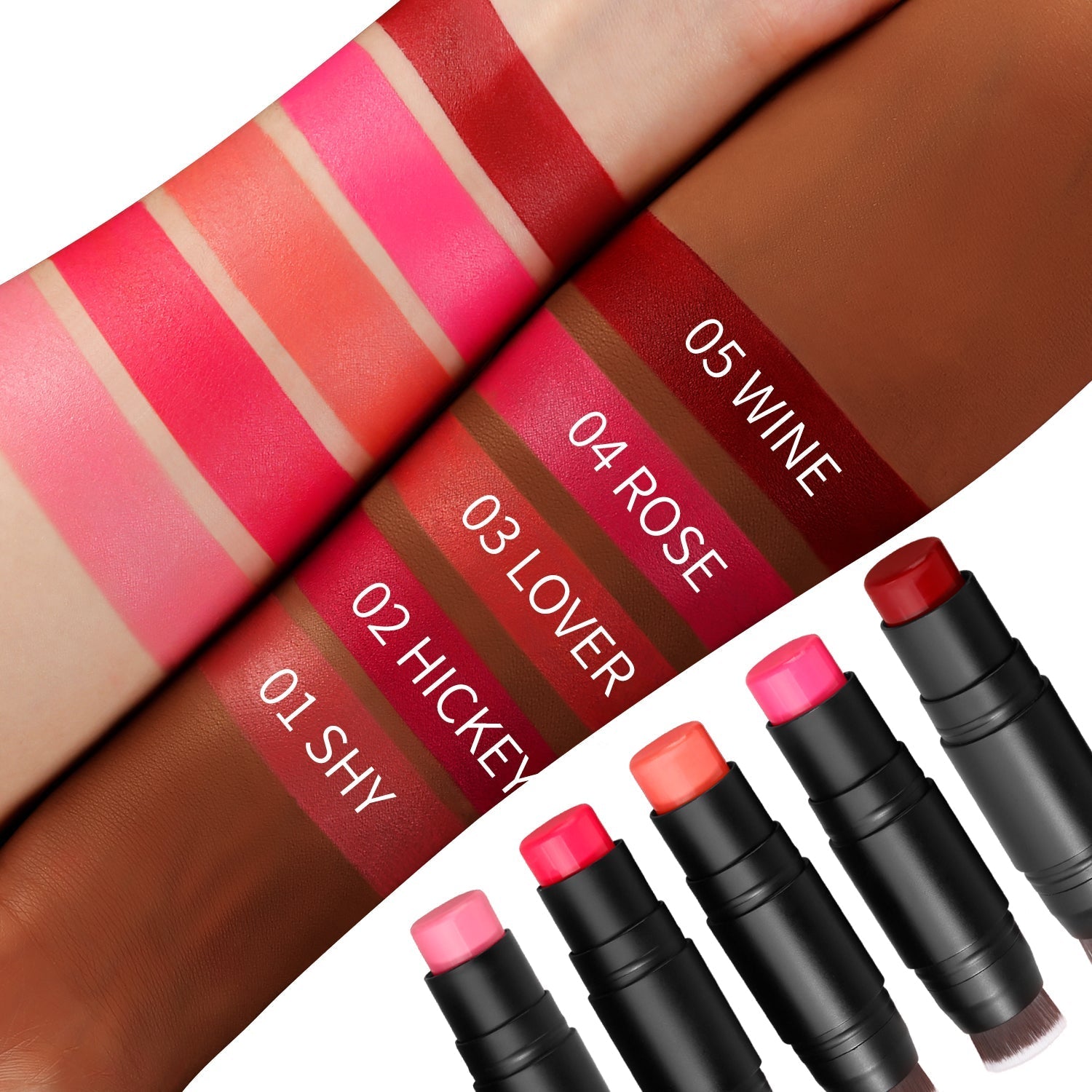 DE’LANCI Multi-functional Double-headed Blush Stick