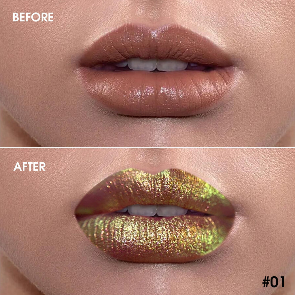 Chameleon Glitter Lip Gloss - 01 Green wonderland-DE'LANCI