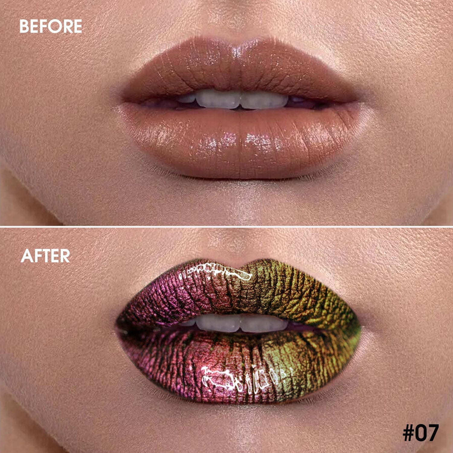 Chameleon Glitter Lip Gloss - 07 Purple Gold-DE'LANCI