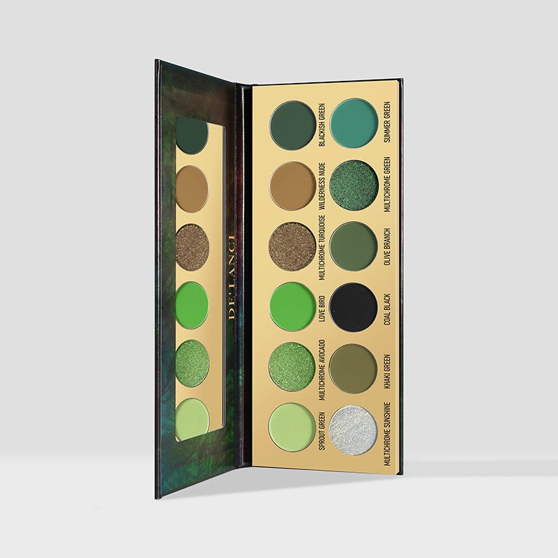DE‘LANCI Olive Earth Multichrome 12-Color Green Eyeshadow Palette