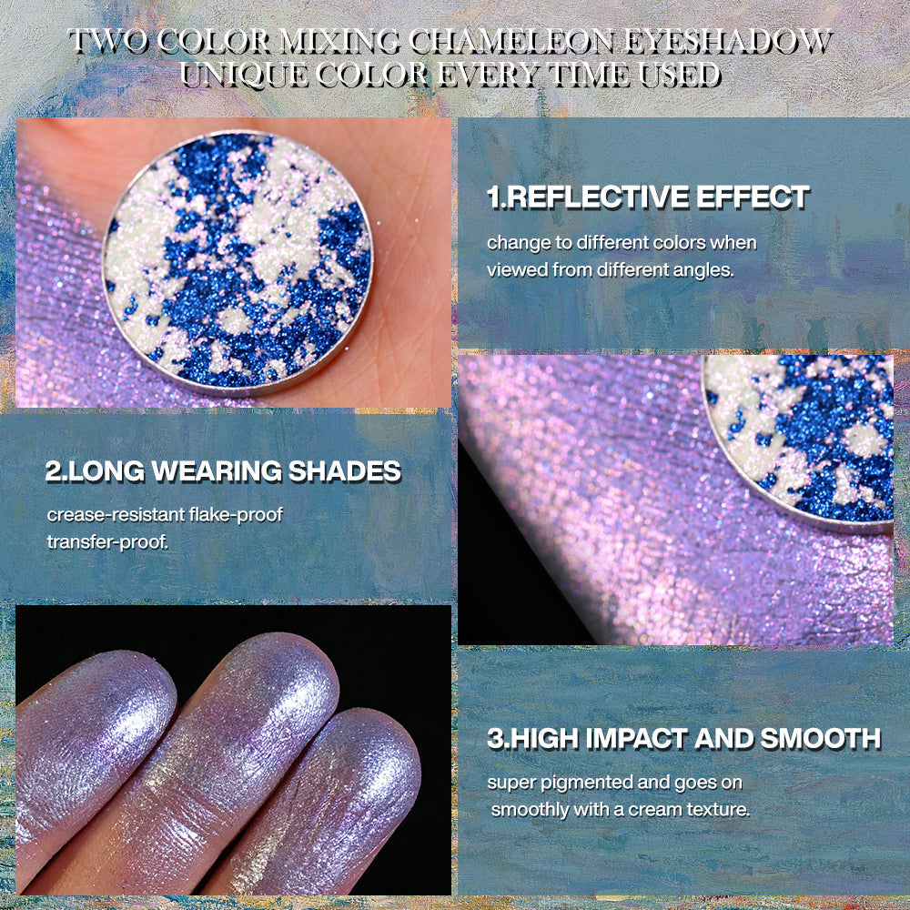 DE'LANCI Dreamland Impression Duochrome Multichrome Pressed Eye Shadow #2 – Silky, Long-Lasting, No Fallout