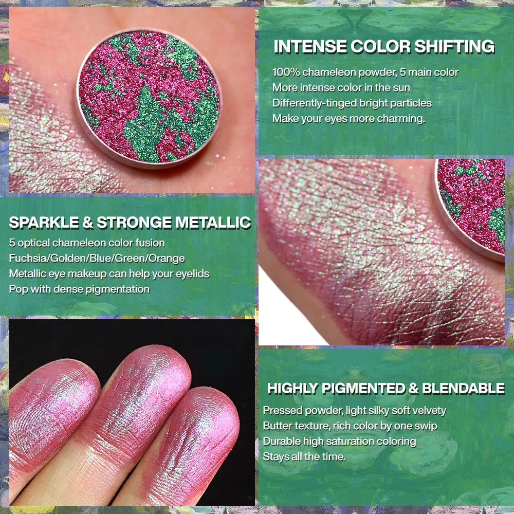 DE'LANCI Dreamland Impression Multichrome Duochrome Pressed Eye Shadow #3 – Long-Lasting, No Fallout