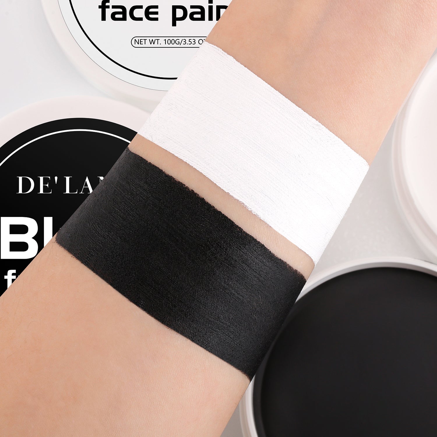 Black White Face Paint Body Painting-DE'LANCI