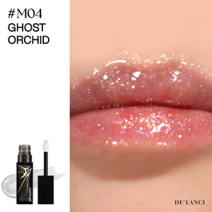 DE'LANCI Alter Realm Glitter Lip Gloss – M04 Ghost Orchid, Blue-Purple Shift, Vegan