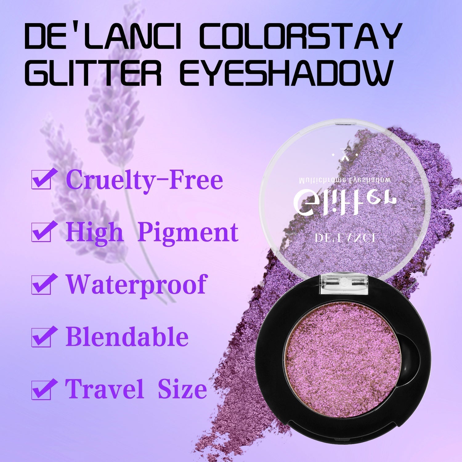 DE'LANCI Rainbow Multichrome Chameleon Eyeshadow  #4C Lavender-DE'LANCI