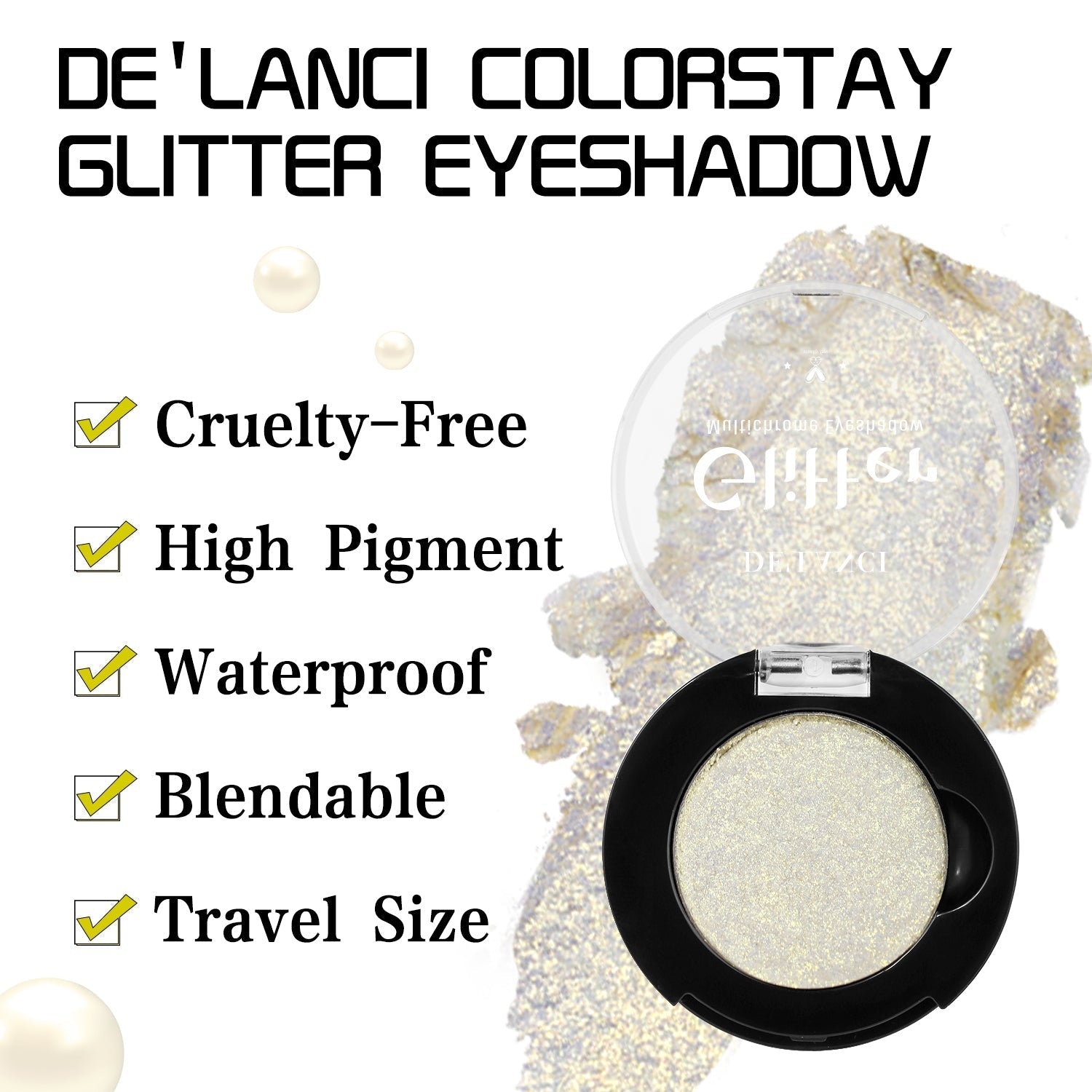 DE'LANCI Rainbow Multichrome Chameleon Eyeshadow  #2A Pearl Yellow-DE'LANCI