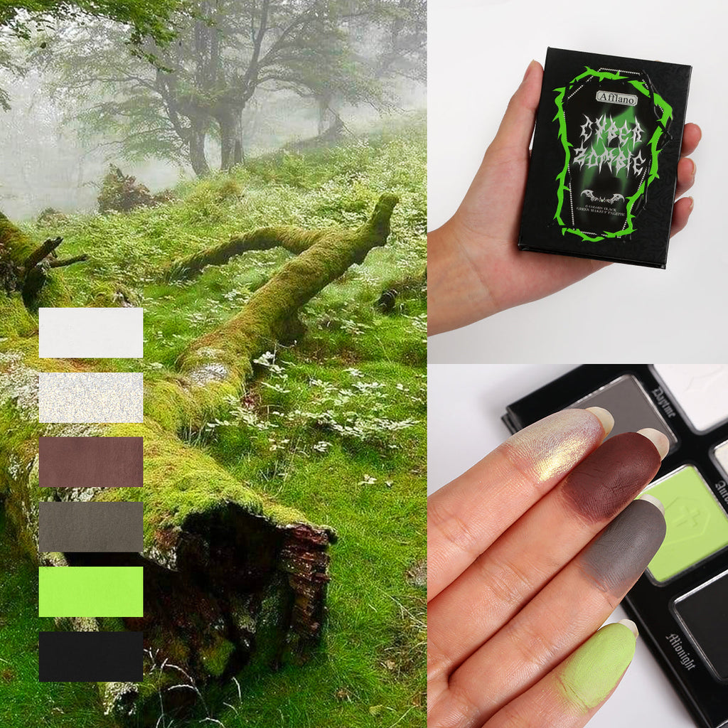 Afflano Cyber Zombie 6 Colors Black Green Makeup Palette
