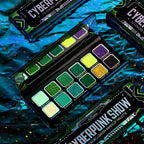 Afflano 12 Colors Cyber-Punk Green Eyeshadow Palette