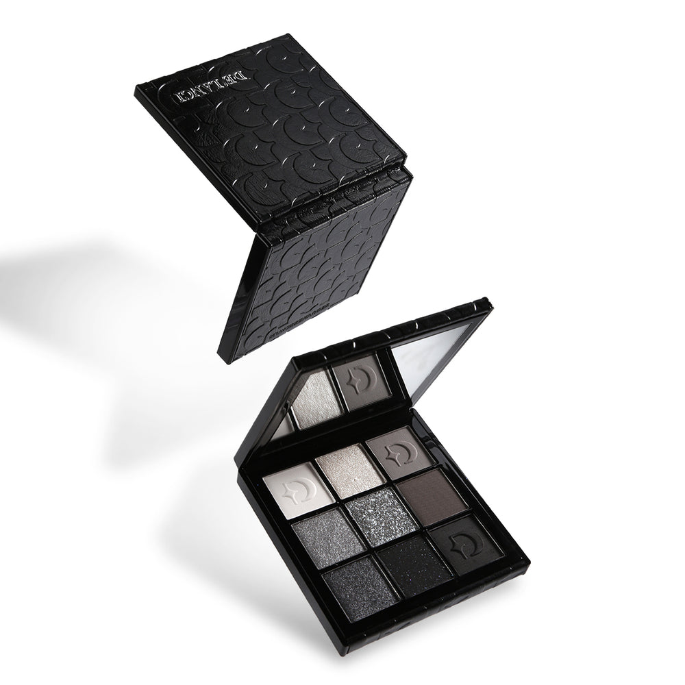 DE'LANCI Dark Night Galaxy 9-Color Smokey Eyeshadow Palette – Matte & Metallic Black Grey Shades