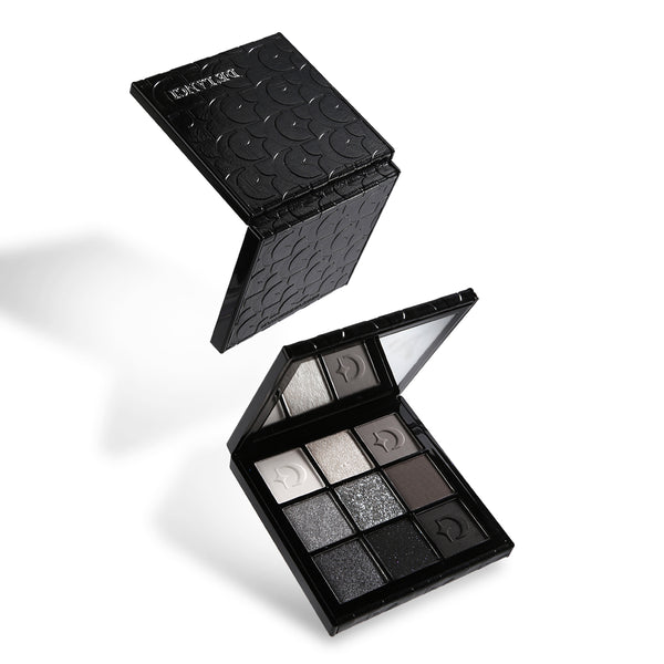 DELANCI Dark Night Galaxy 9-Color Smokey Eyeshadow Palette – Matte & Metallic Black Grey Shades