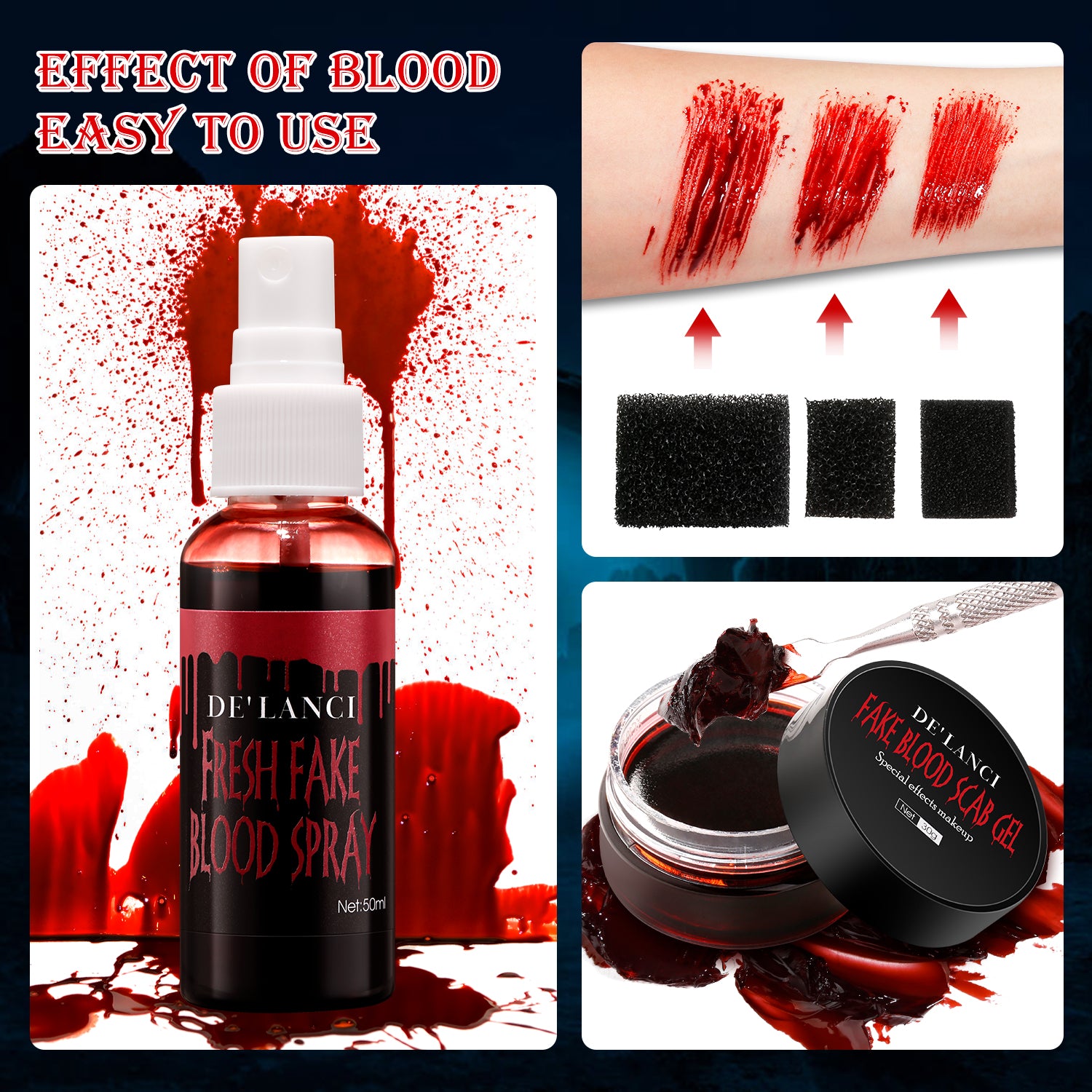 Fake Blood Set – 3PCS Halloween SFX Kit